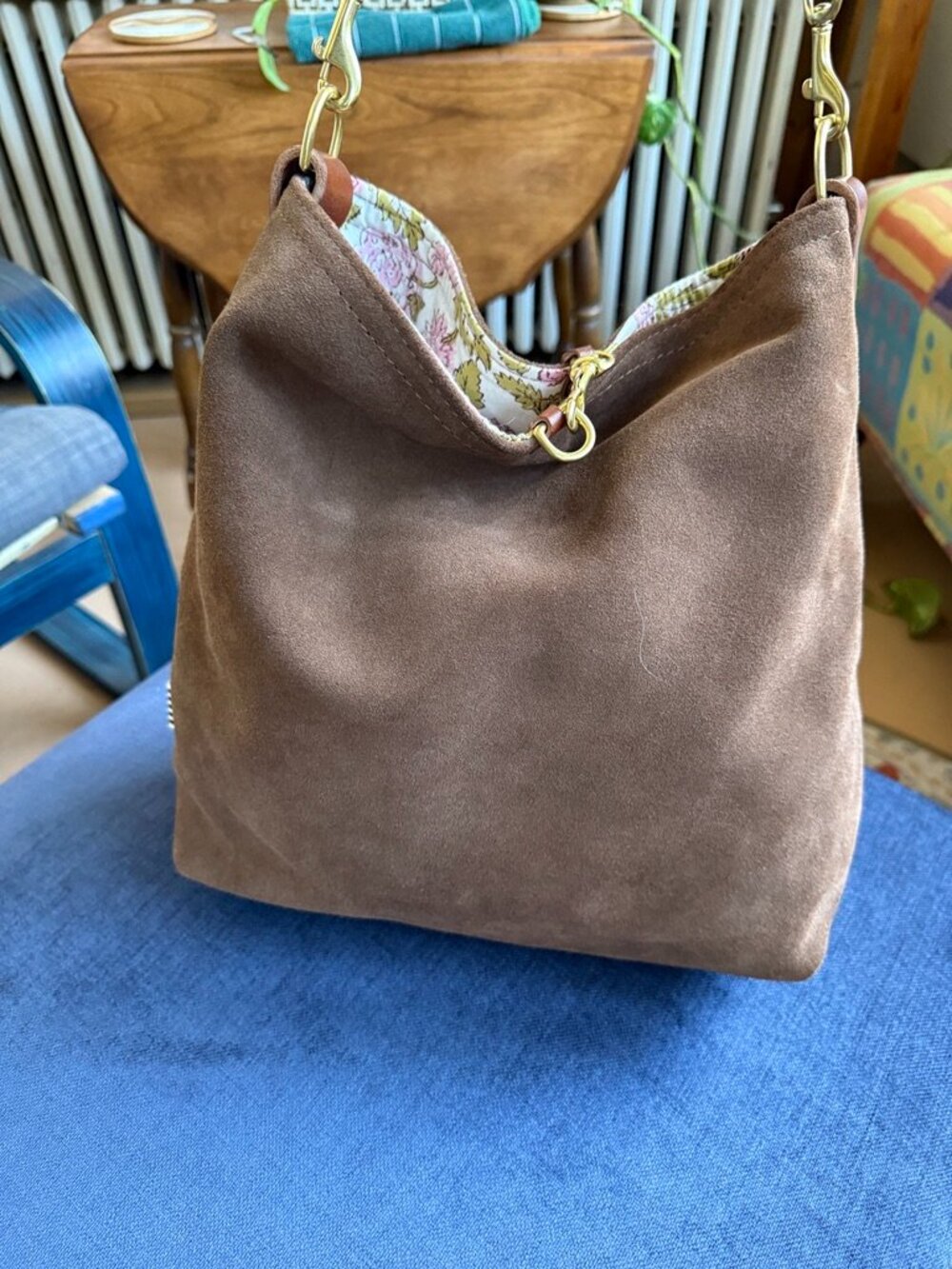 Chocolate Suede Carry All - Picture 2 of 6